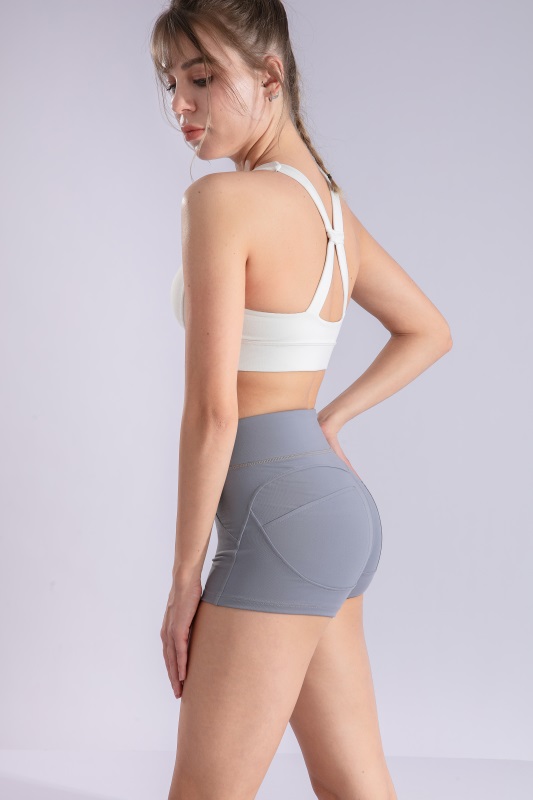 Women’s Grey Quick Dry Breathable Fitness Workout Yoga Shorts