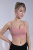 Women’s Pink Quick Dry Breathable Fitness Workout Yoga Sports Bra 