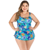 Women’s Plus Size Floral Print Skirt One-piece Swimsuit