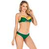 Women’s Sexy Green And Yellow Twist Underwire Top And High Leg Bottom Contrast Bikini Suit