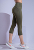 Women’s Olive Quick Dry Breathable Fitness Workout Yoga Capris
