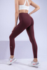 Women’s Wine Red Seamless Quick Dry Breathable Fitness Workout Yoga Leggings