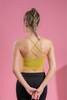 Women’s Yellow Quick Dry Breathable Fitness Workout Yoga Sports Bra 