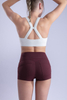 Women’s Wine Red Quick Dry Breathable Fitness Workout Yoga Shorts