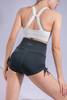 Women’s Grey Side Drawstring Quick Dry Breathable Fitness Workout Yoga Shorts