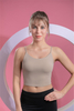 Women’s Light Brown Quick Dry Breathable Fitness Workout Yoga Vest