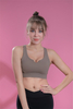 Women’s Brown Quick Dry Breathable Fitness Workout Yoga Sports Bra 