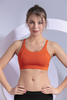 Women’s Orange Quick Dry Breathable Fitness Workout Yoga Sports Bra 