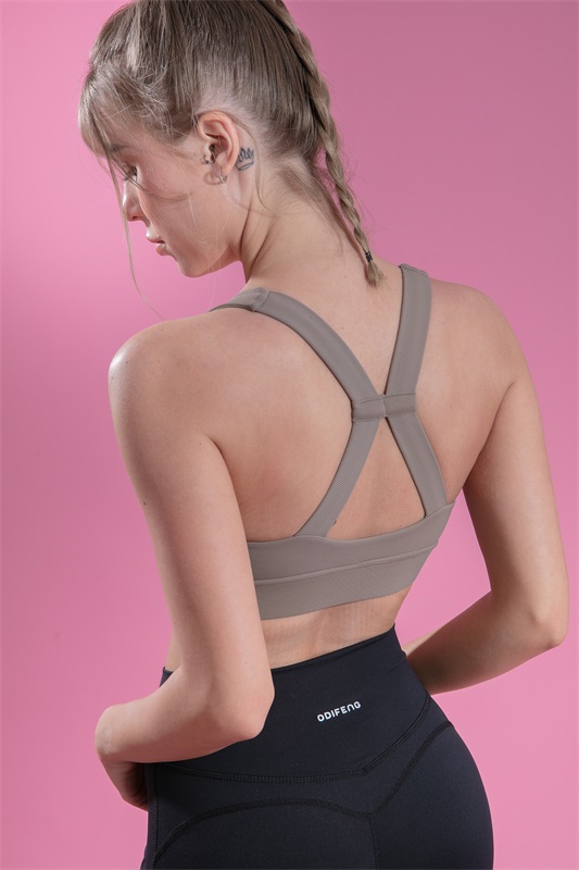 Women’s Brown Quick Dry Breathable Fitness Workout Yoga Sports Bra 