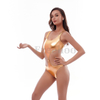 Women’s Sexy Golden Reflective Cutout Knot One-piece Swimsuit