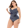 Women’s Plus Size One-piece Mesh Joint Dot Print Swimsuit