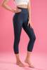 Women’s Blue Seamless Quick Dry Breathable Fitness Workout Yoga Capris