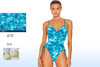 Women’s Sexy Printed Side Drawstring One Piece Swimsuit