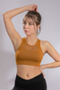 Women’s Brown Quick Dry Breathable Fitness Workout Yoga Sports Bra 