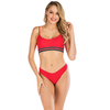 Women’s Sexy Red Elastic Band Top And High Leg Bottom Bikini Suit