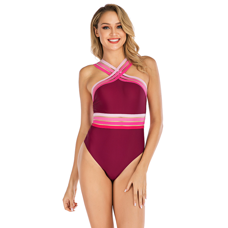 Women’s Sexy Colors Stripe One-piece Swimsuit