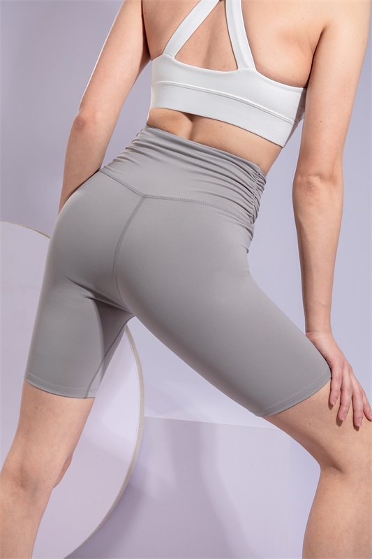 Women’s Light Grey Seamless Quick Dry Breathable Fitness Workout Yoga Crops
