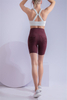 Women’s Wine Red Seamless Quick Dry Breathable Fitness Workout Yoga Crops