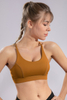 Women’s Brown Quick Dry Breathable Fitness Workout Yoga Sports Bra 