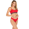 Women’s Sexy Red Elastic Band Top And High Leg Bottom Bikini Suit
