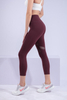 Women’s Wine Red Quick Dry Breathable Fitness Workout Yoga Capris
