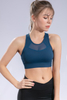 Women’s Blue Quick Dry Breathable Fitness Workout Yoga Sports Bra 