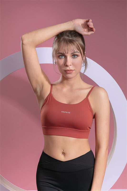 Women’s Dark Red Quick Dry Breathable Fitness Workout Yoga Sports Bra 