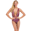 Women’s Sexy V-plunge One-piece Print Swimsuit
