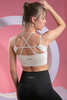 Women’s Cream Quick Dry Breathable Fitness Workout Yoga Sports Bra 